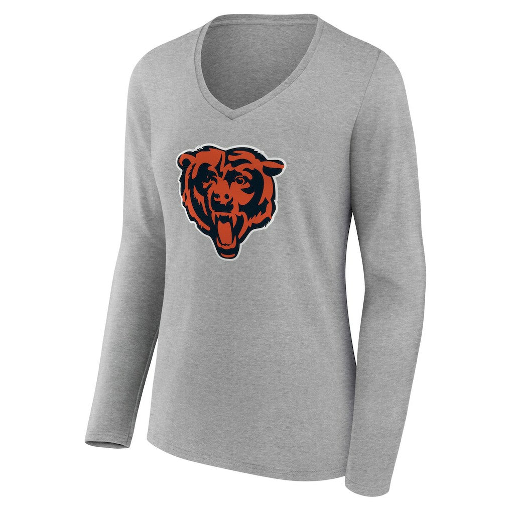 Chicago Bears Women's Team Authentic Personalized Name & Number Long Sleeve V-Neck T-Shirt | NFL On sale