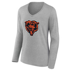 Chicago Bears Women's Team Authentic Personalized Name & Number Long Sleeve V-Neck T-Shirt | NFL On sale