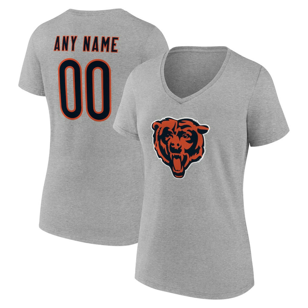 Chicago Bears Women's Team Authentic Personalized Name & Number V-Neck T-Shirt | NFL Outlet