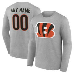 Cincinnati Bengals Team Authentic Personalized Name & Number Long Sleeve T-Shirt | NFL New