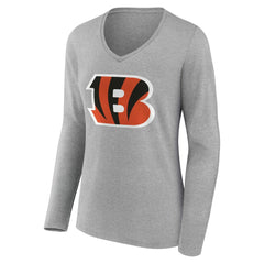 Cincinnati Bengals Women's Team Authentic Personalized Name & Number Long Sleeve V-Neck T-Shirt | NFL Discount