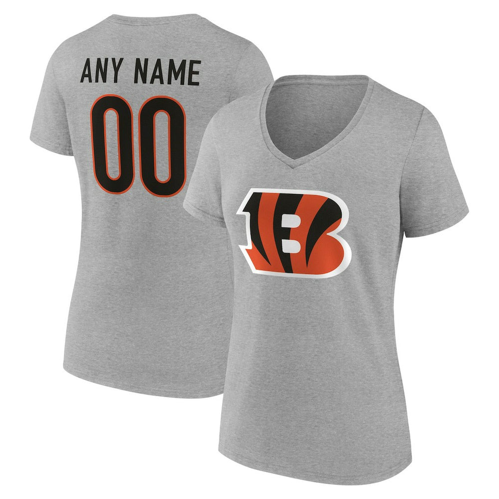 Cincinnati Bengals Women's Team Authentic Personalized Name & Number V-Neck T-Shirt | NFL New