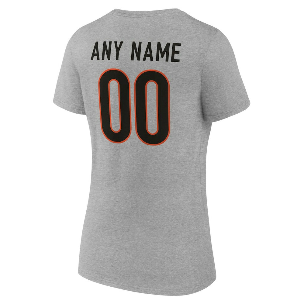 Cincinnati Bengals Women's Team Authentic Personalized Name & Number V-Neck T-Shirt | NFL New
