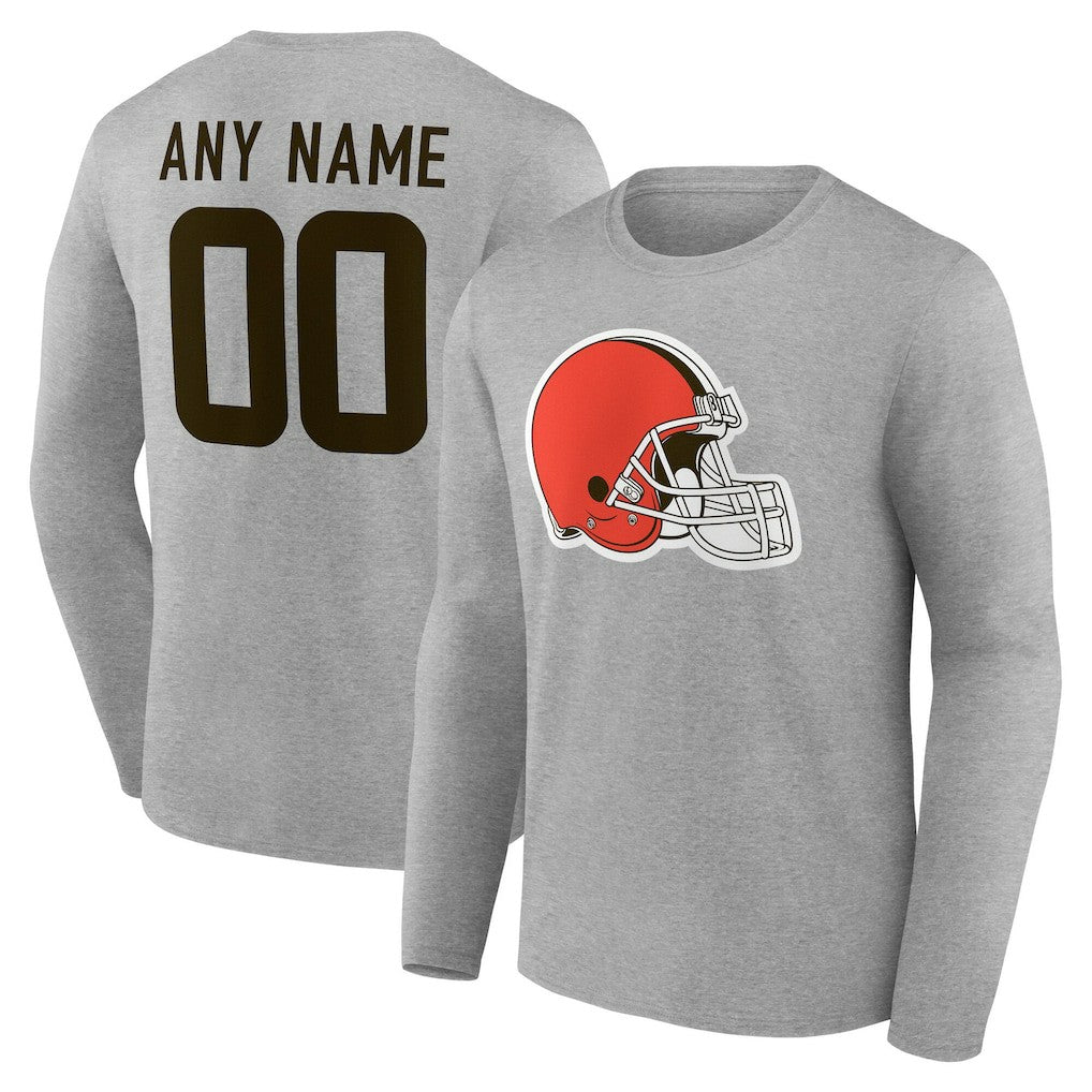 Cleveland Browns Team Authentic Personalized Name & Number Long Sleeve T-Shirt | NFL Online