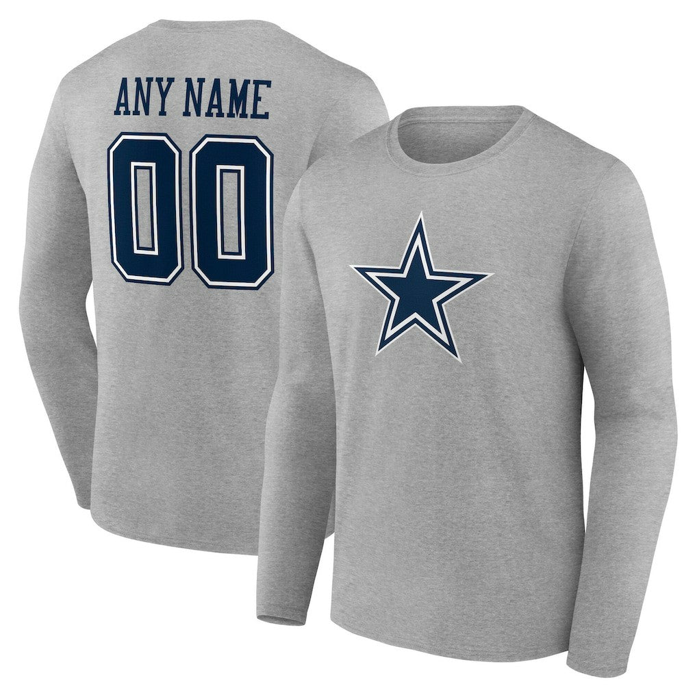 Dallas Cowboys Team Authentic Personalized Name & Number Long Sleeve T-Shirt | NFL Online