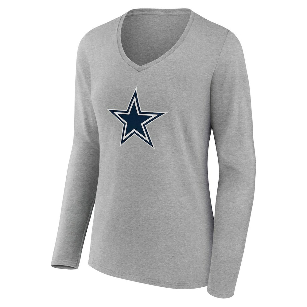 Dallas Cowboys Women's Team Authentic Personalized Name & Number Long Sleeve V-Neck T-Shirt | NFL Near me