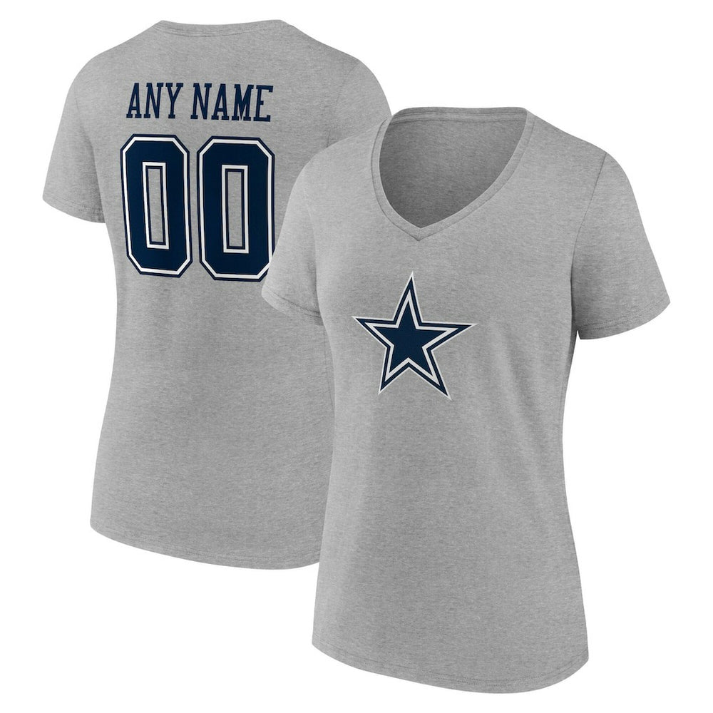 Dallas Cowboys Women's Team Authentic Personalized Name & Number V-Neck T-Shirt | NFL Online