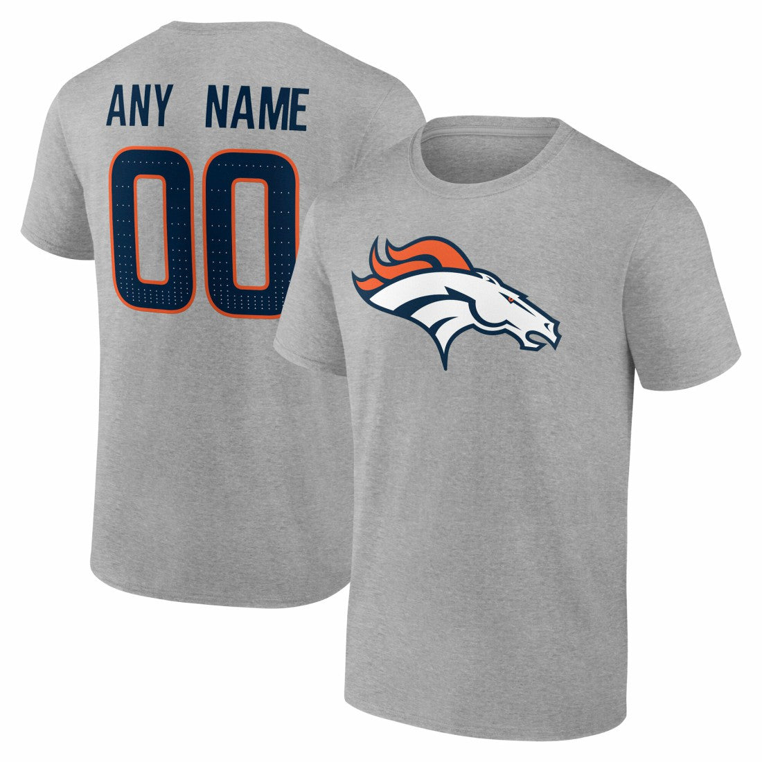 Denver Broncos Team Authentic Personalized Name & Number T-Shirt | NFL Sale