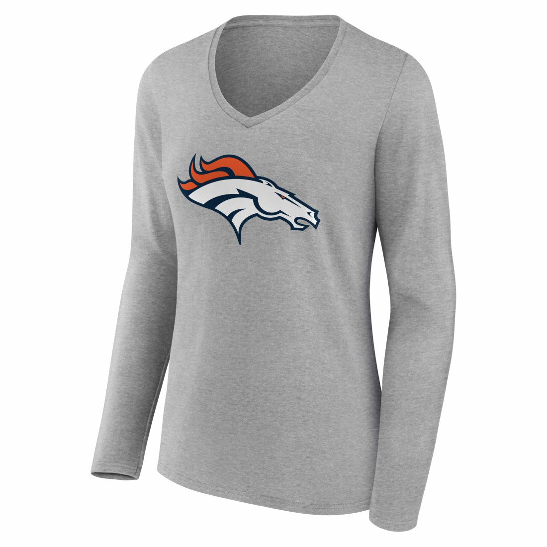 Denver Broncos Women's Team Authentic Personalized Name & Number Long Sleeve V-Neck T-Shirt | NFL New