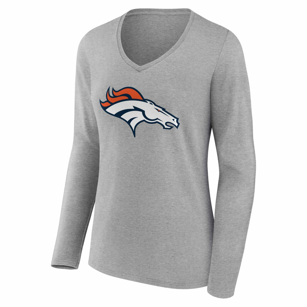 Denver Broncos Women's Team Authentic Personalized Name & Number Long Sleeve V-Neck T-Shirt | NFL New