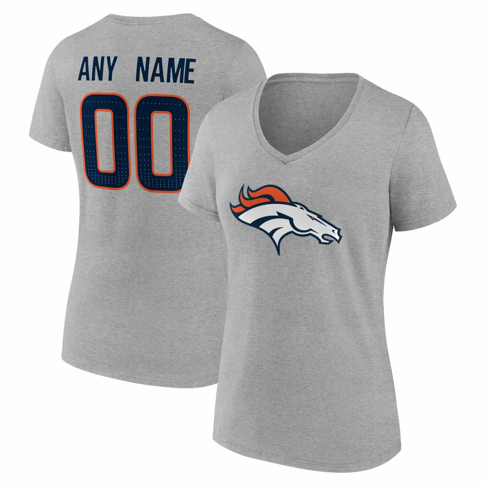 Denver Broncos Women's Team Authentic Personalized Name & Number V-Neck T-Shirt | NFL Discount