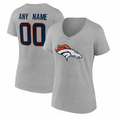 Denver Broncos Women's Team Authentic Personalized Name & Number V-Neck T-Shirt | NFL Discount