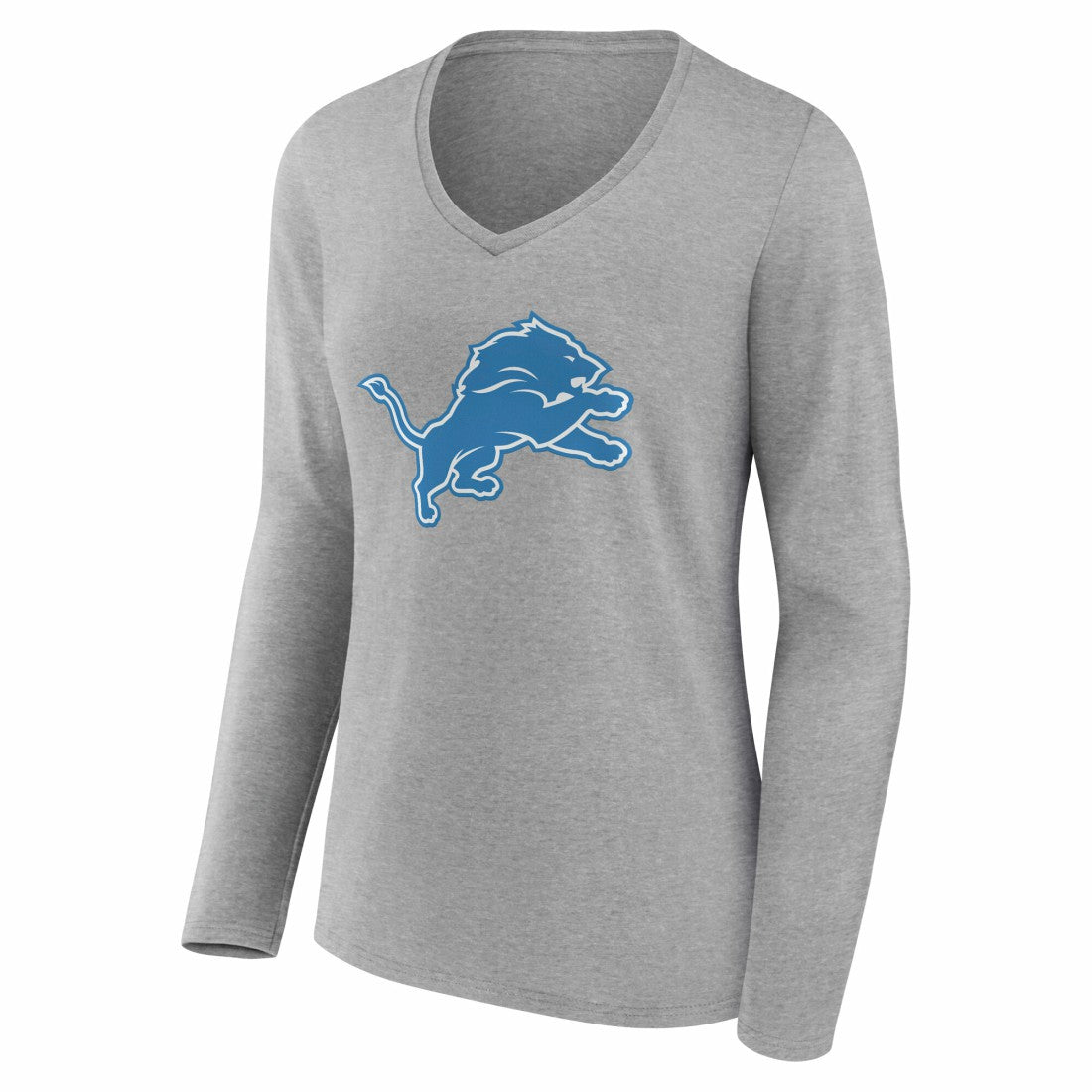 Detroit Lions Women's Team Authentic Personalized Name & Number Long Sleeve V-Neck T-Shirt | NFL New