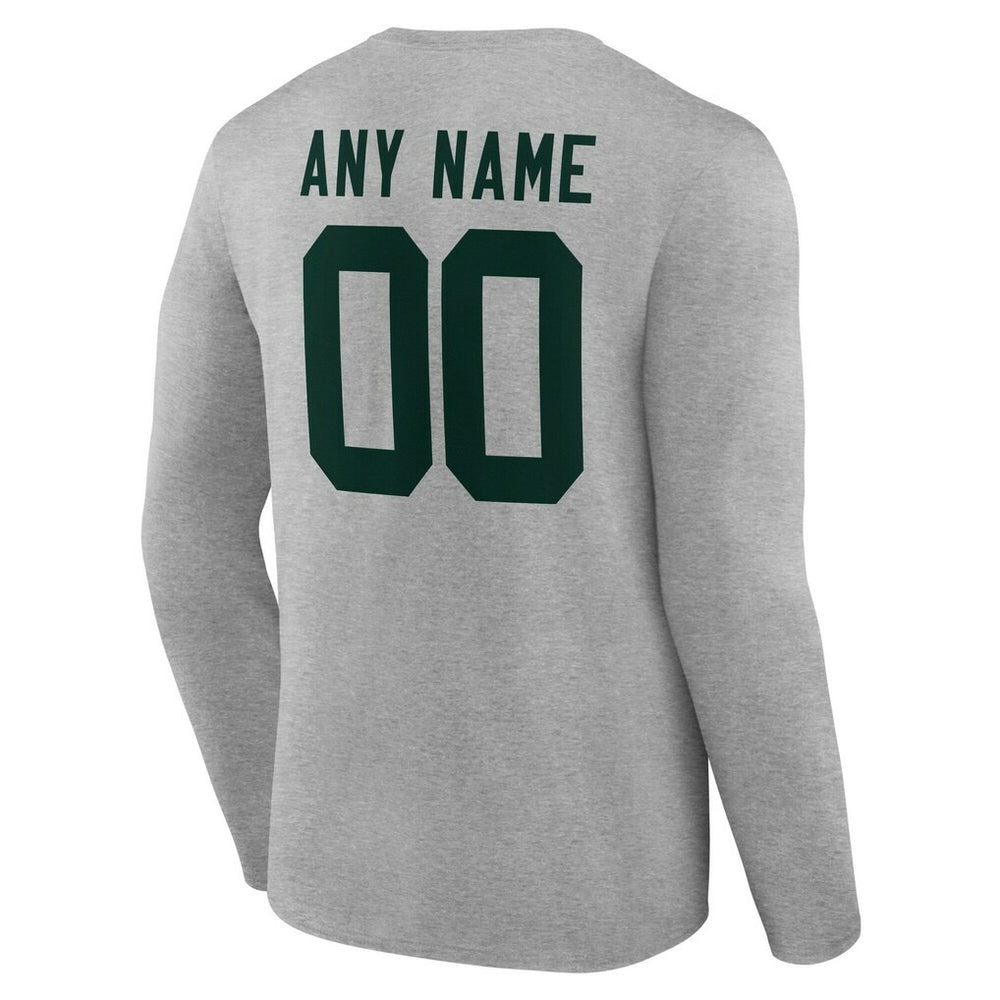 Green Bay Packers Team Authentic Personalized Name & Number Long Sleeve T-Shirt | NFL Sale