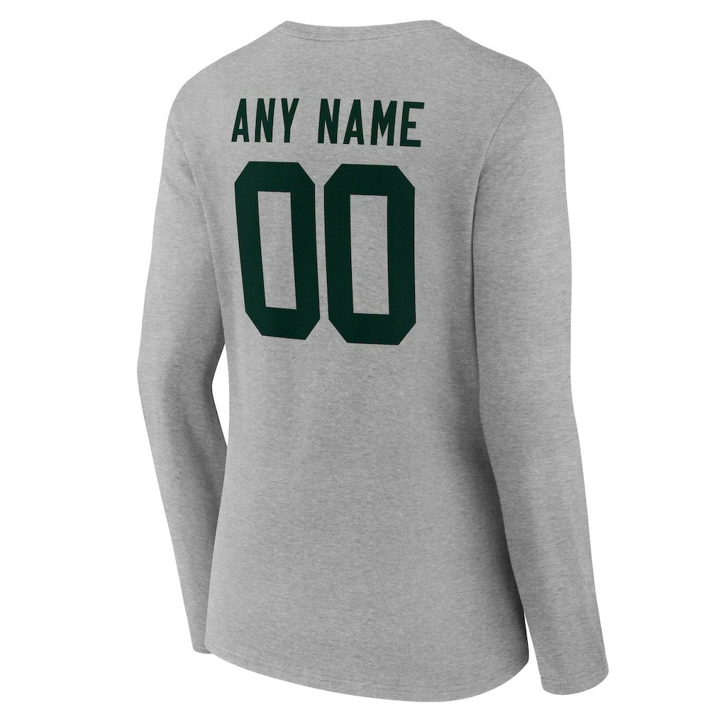 Green Bay Packers Women's Team Authentic Personalized Name & Number Long Sleeve V-Neck T-Shirt | NFL Online