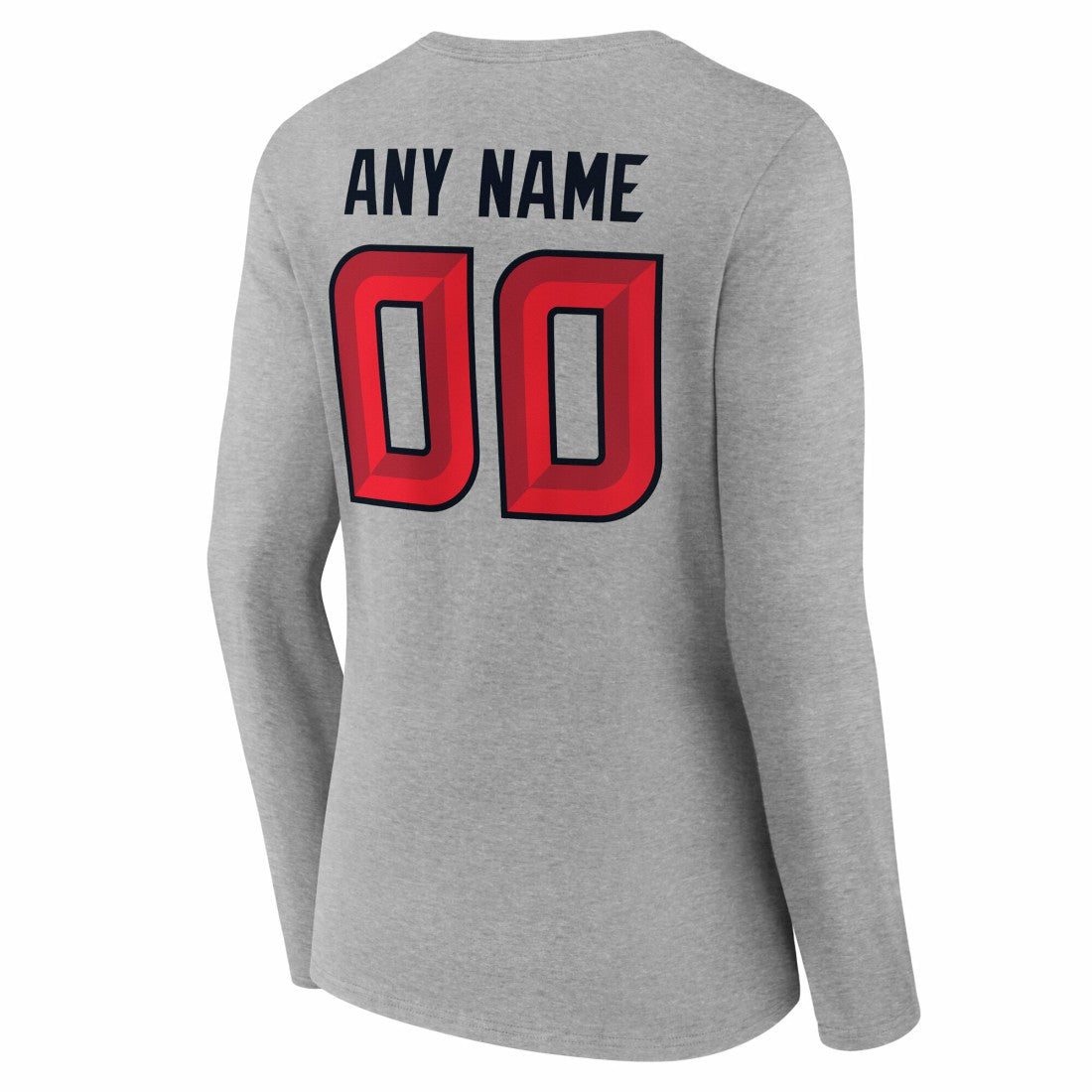 Houston Texans Women's Team Authentic Personalized Name & Number Long Sleeve V-Neck T-Shirt | NFL Discount