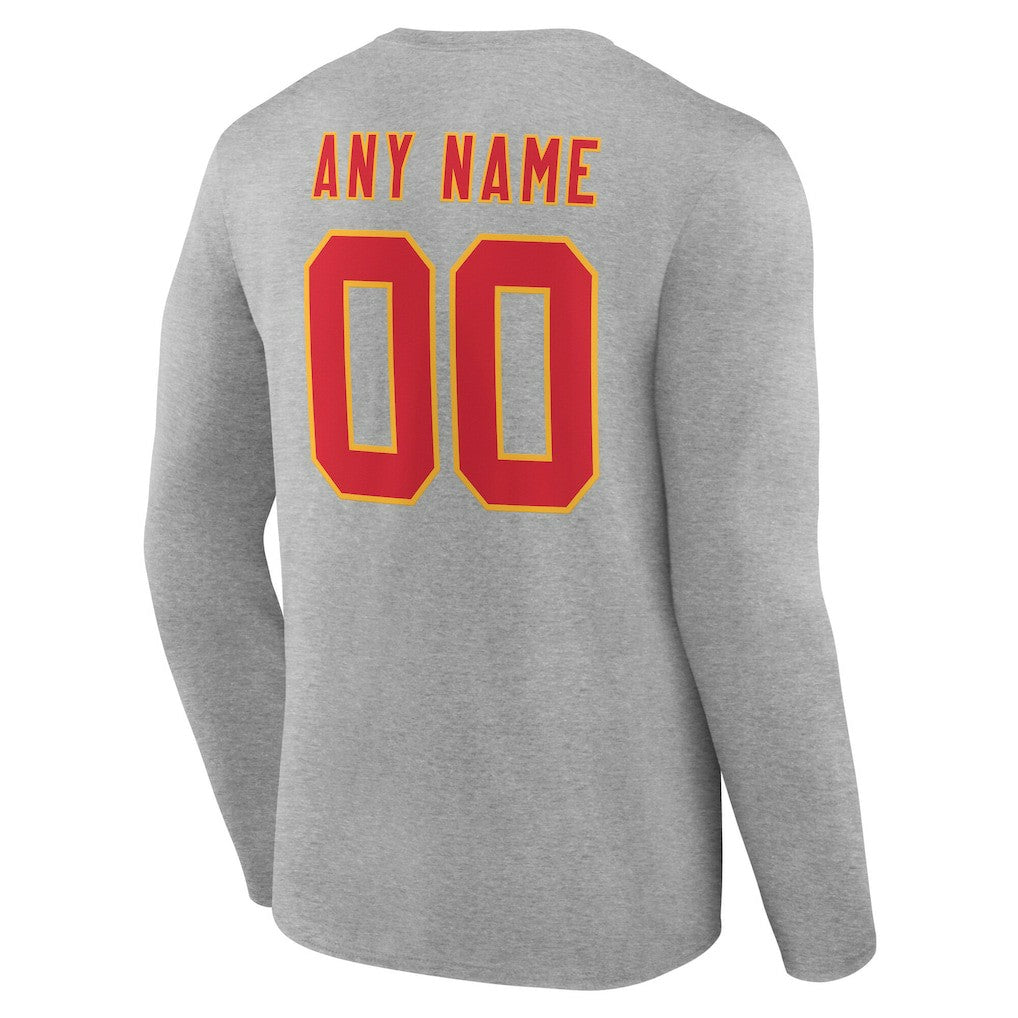 Kansas City Chiefs Team Authentic Personalized Name & Number Long Sleeve T-Shirt | NFL New