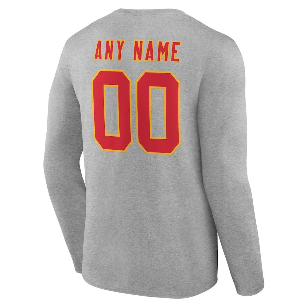 Kansas City Chiefs Team Authentic Personalized Name & Number Long Sleeve T-Shirt | NFL New