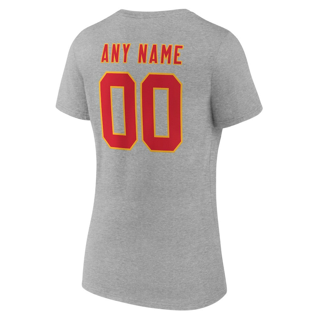 Kansas City Chiefs Women's Team Authentic Personalized Name & Number V-Neck T-Shirt | NFL Outlet