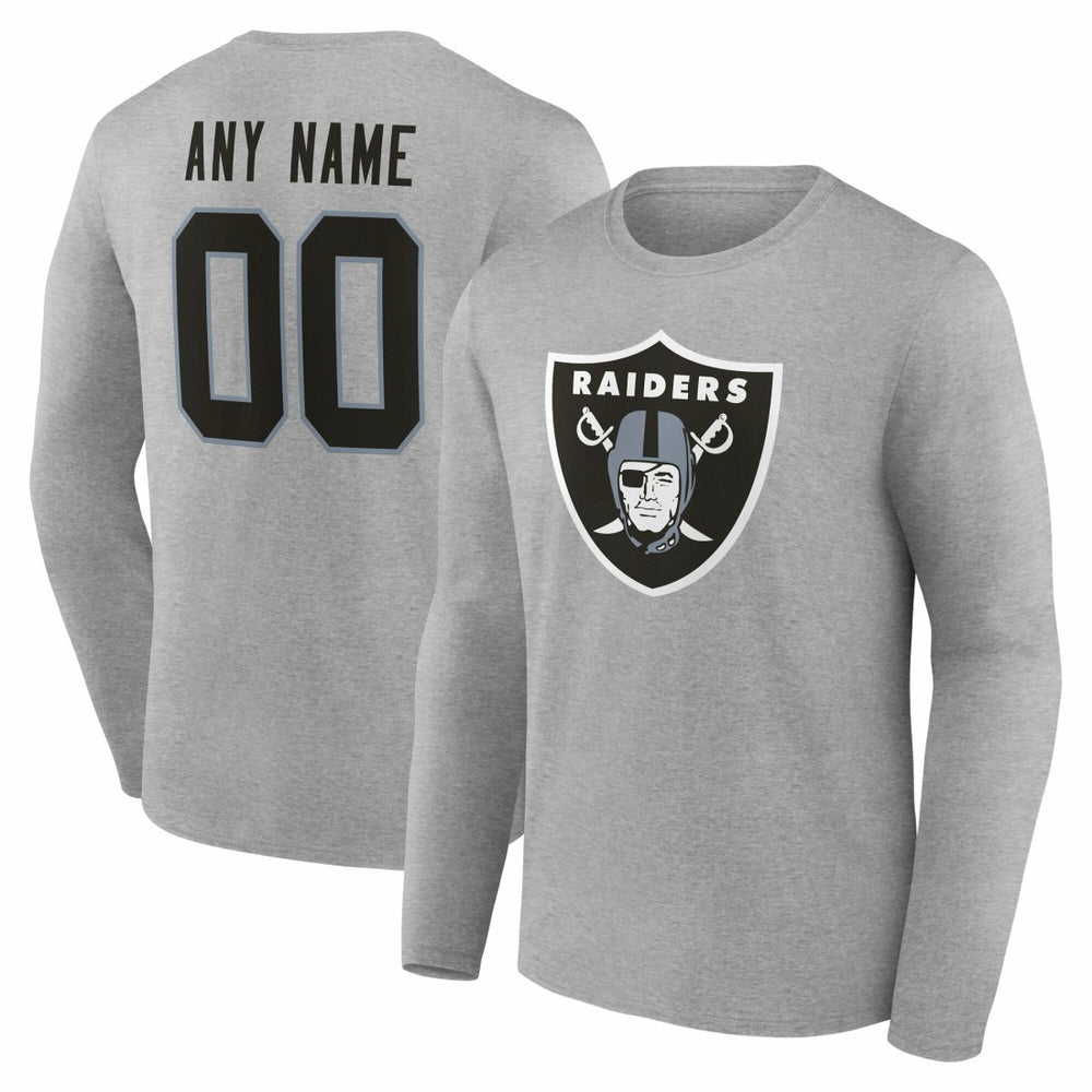 Las Vegas Raiders Team Authentic Personalized Name & Number Long Sleeve T-Shirt | NFL Discount