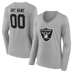 Las Vegas Raiders Women's Team Authentic Personalized Name & Number Long Sleeve V-Neck T-Shirt | NFL US