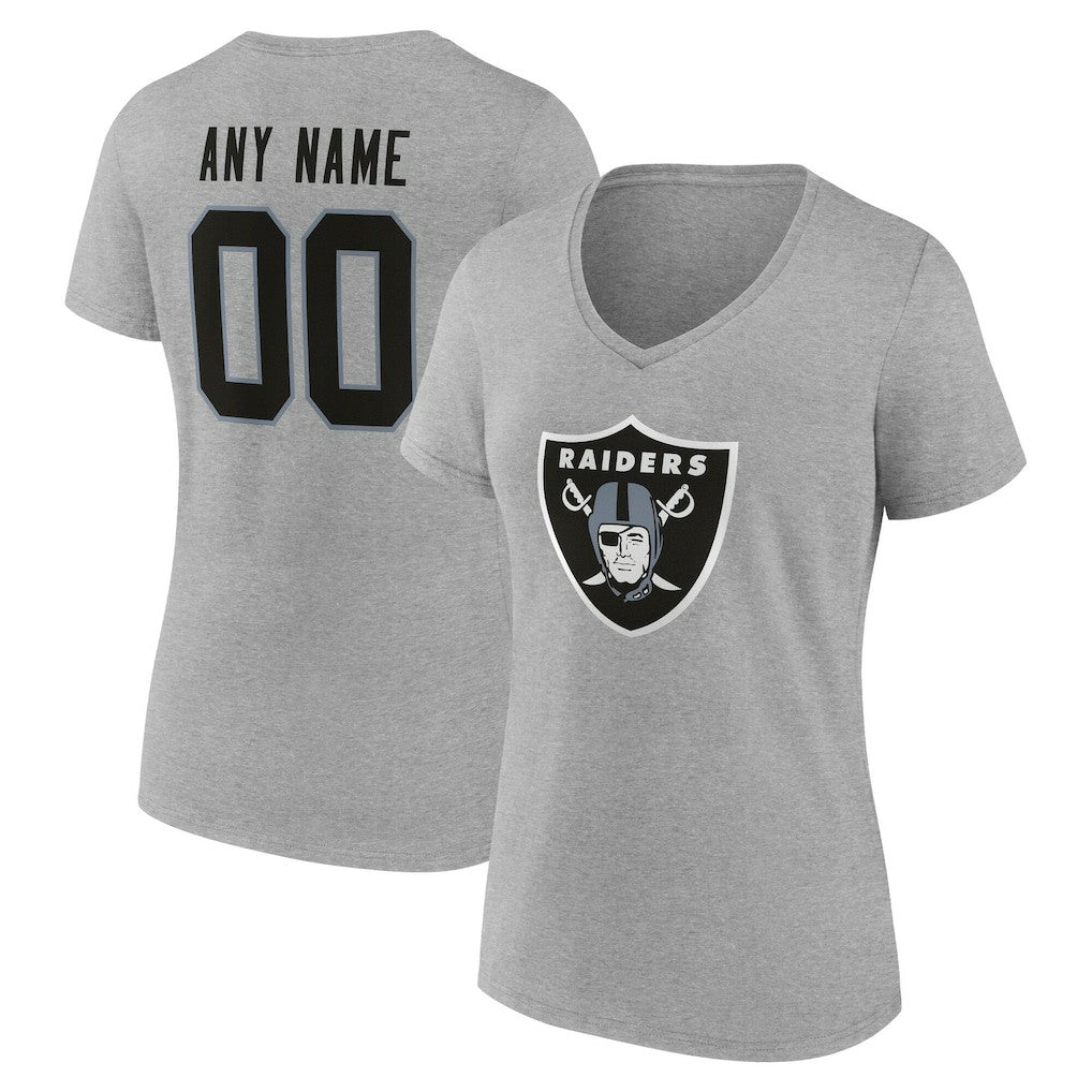Las Vegas Raiders Women's Team Authentic Personalized Name & Number V-Neck T-Shirt | NFL Discount