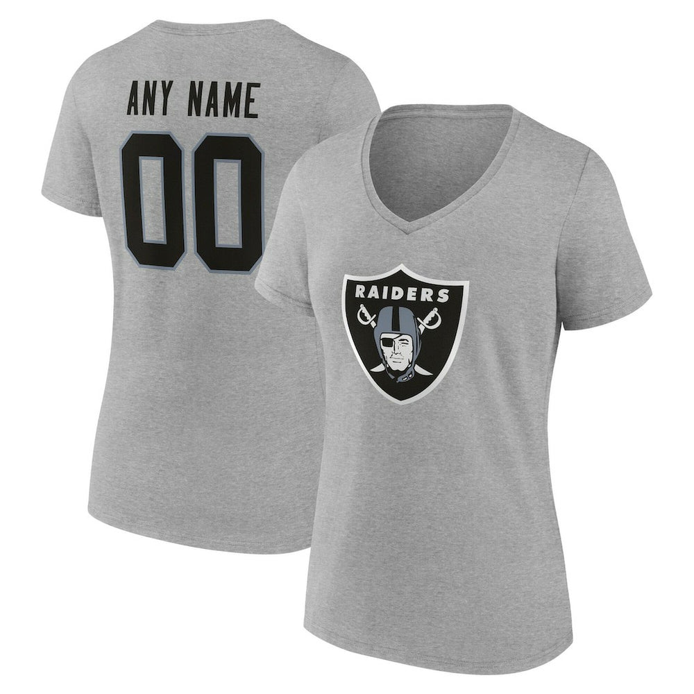 Las Vegas Raiders Women's Team Authentic Personalized Name & Number V-Neck T-Shirt | NFL Discount