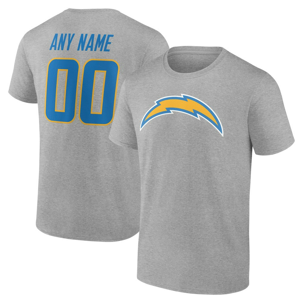 Los Angeles Chargers Team Authentic Personalized Name & Number T-Shirt | NFL Sale