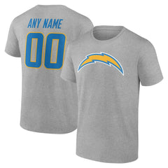 Los Angeles Chargers Team Authentic Personalized Name & Number T-Shirt | NFL Sale