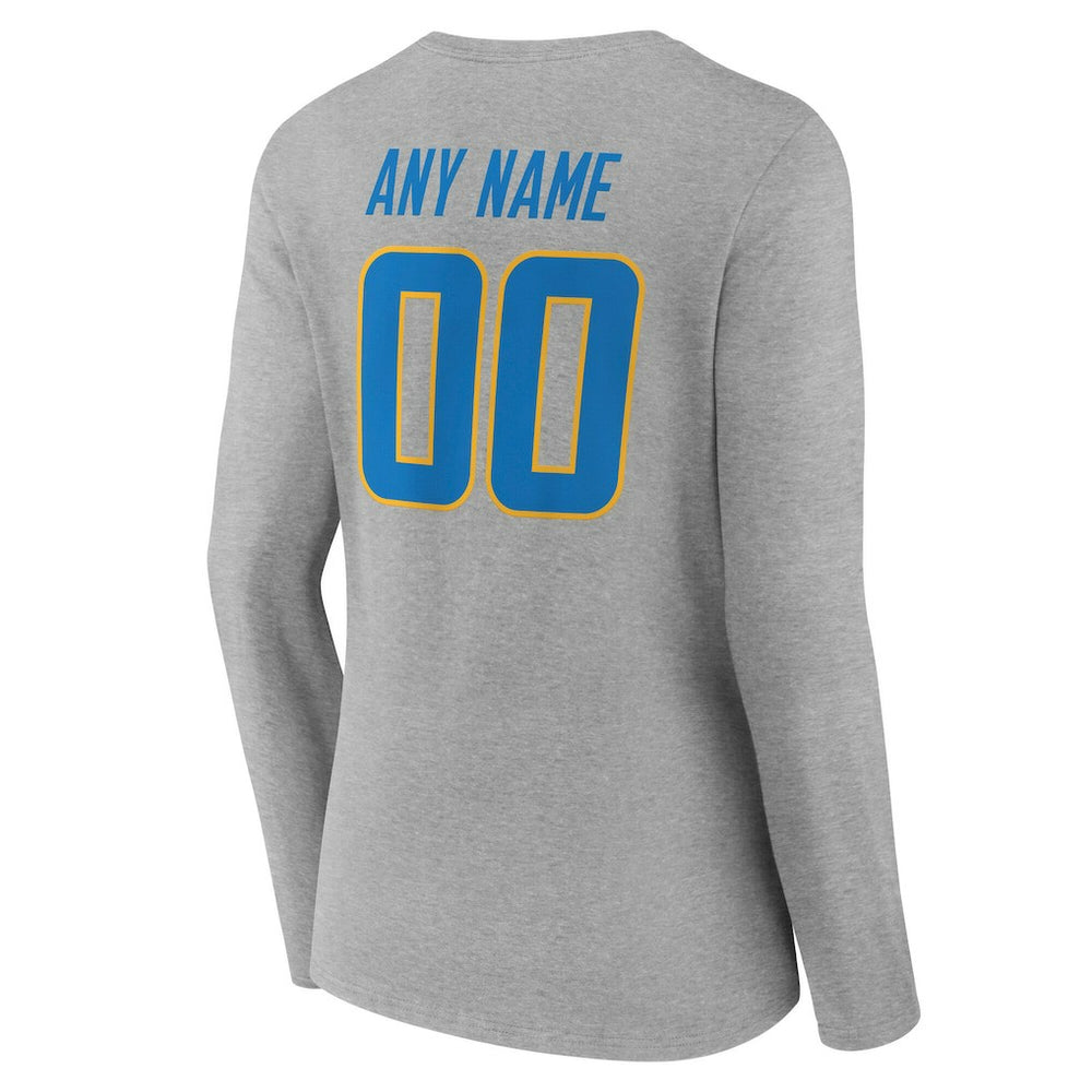 Los Angeles Chargers Women's Team Authentic Personalized Name & Number Long Sleeve V-Neck T-Shirt | NFL New