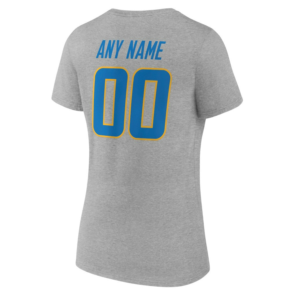 Los Angeles Chargers Women's Team Authentic Personalized Name & Number V-Neck T-Shirt | NFL Hot