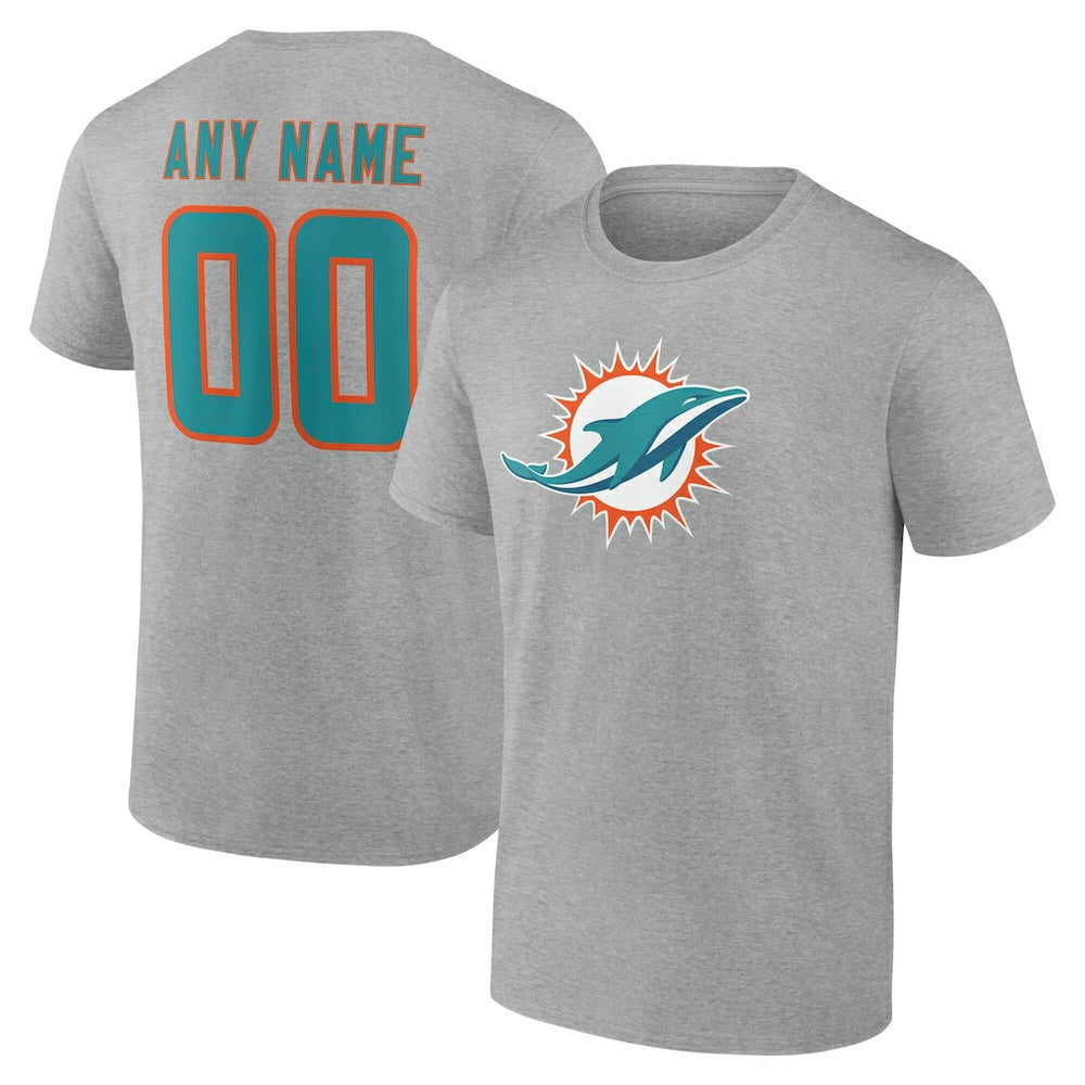 Miami Dolphins Team Authentic Personalized Name & Number T-Shirt | NFL Near me