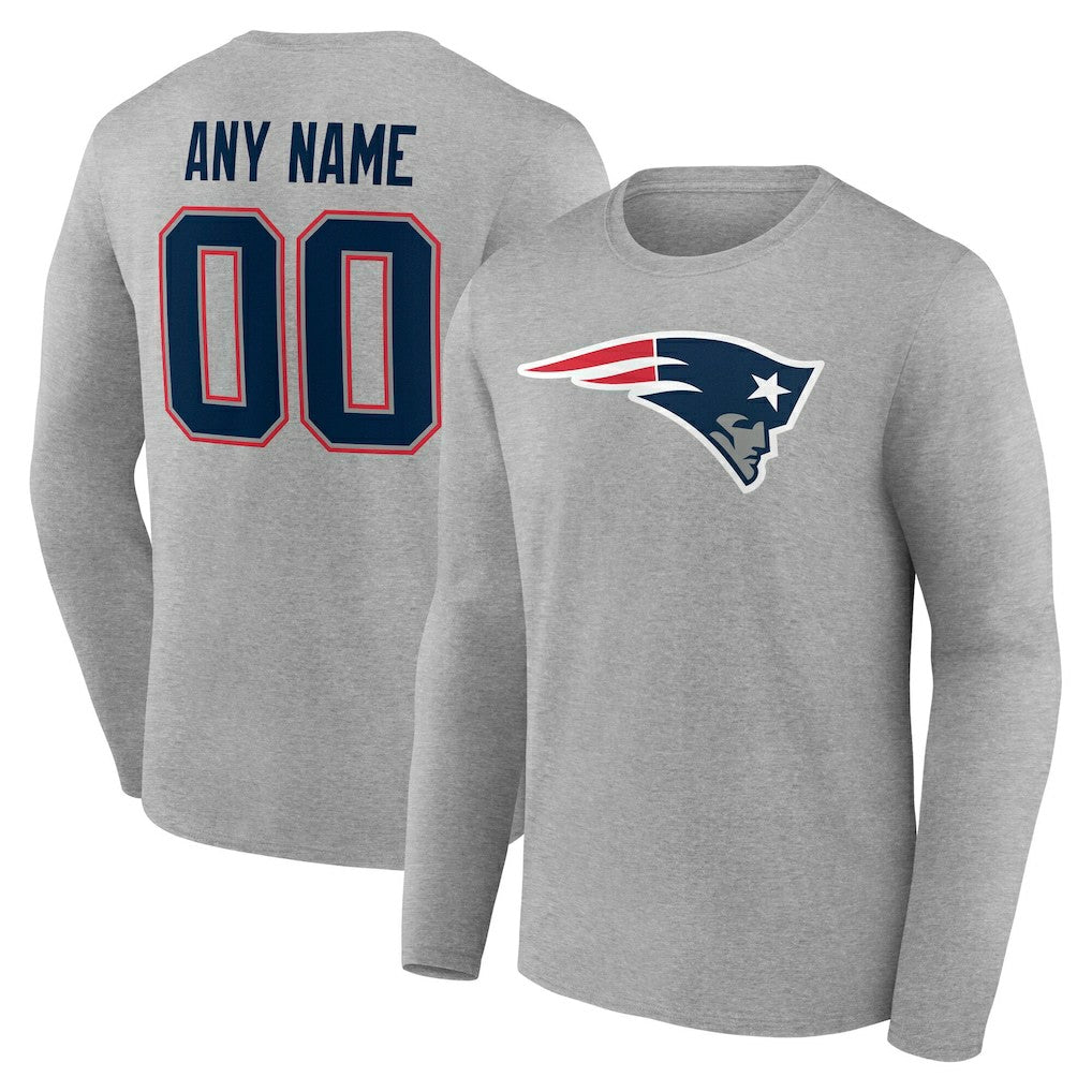 New England Patriots Team Authentic Personalized Name & Number Long Sleeve T-Shirt | NFL Near me