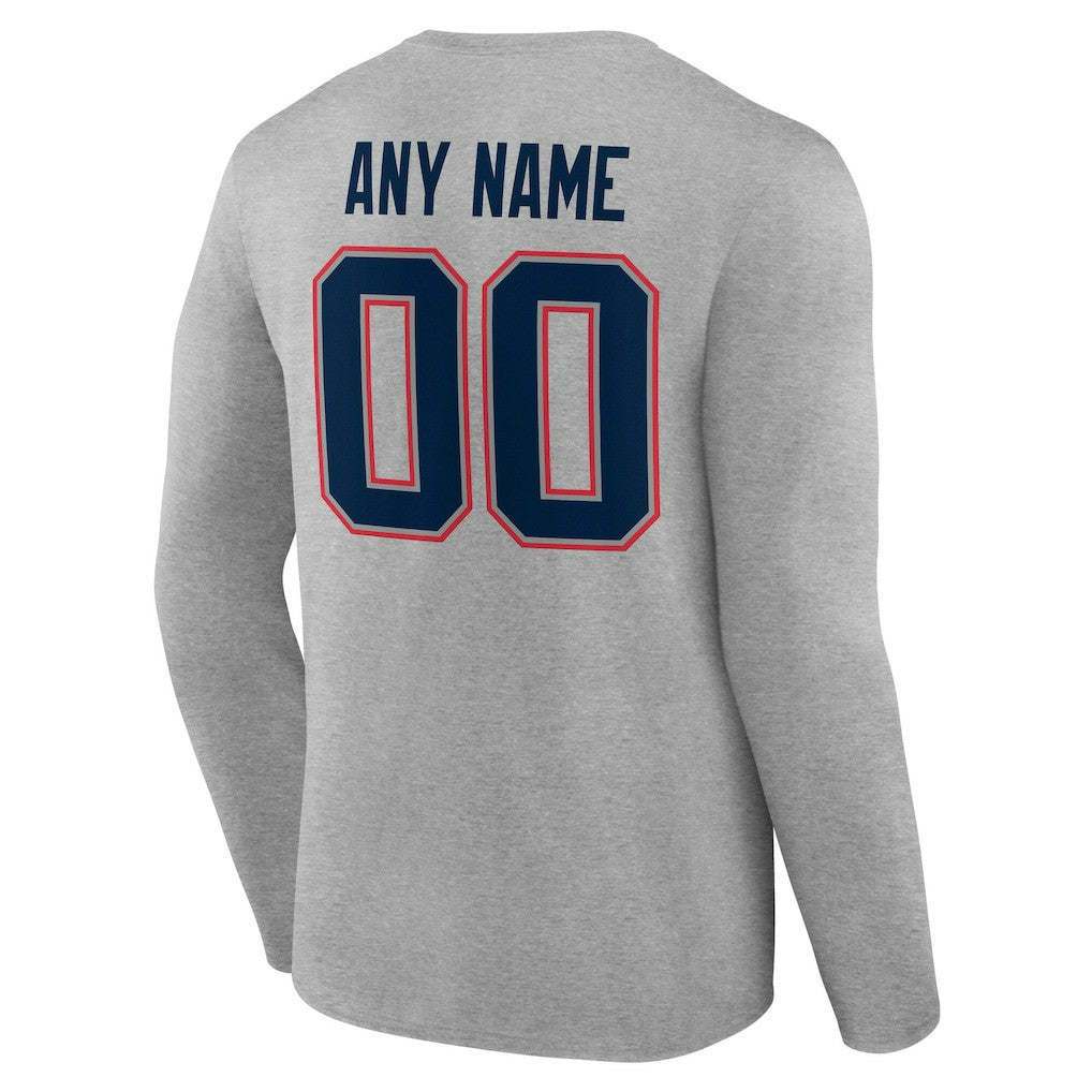 New England Patriots Team Authentic Personalized Name & Number Long Sleeve T-Shirt | NFL Near me