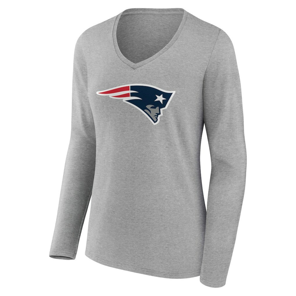 New England Patriots Women's Team Authentic Personalized Name & Number Long Sleeve V-Neck T-Shirt | NFL Hot