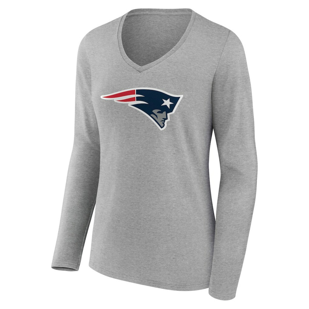 New England Patriots Women's Team Authentic Personalized Name & Number Long Sleeve V-Neck T-Shirt | NFL Hot