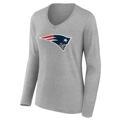 New England Patriots Women's Team Authentic Personalized Name & Number Long Sleeve V-Neck T-Shirt | NFL Hot
