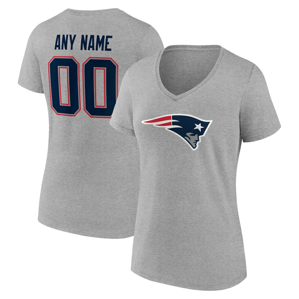 New England Patriots Women's Team Authentic Personalized Name & Number V-Neck T-Shirt | NFL Outlet