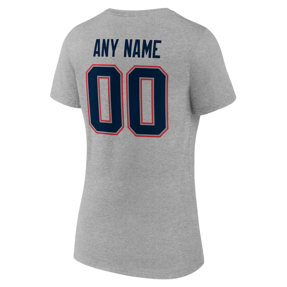New England Patriots Women's Team Authentic Personalized Name & Number V-Neck T-Shirt | NFL Outlet