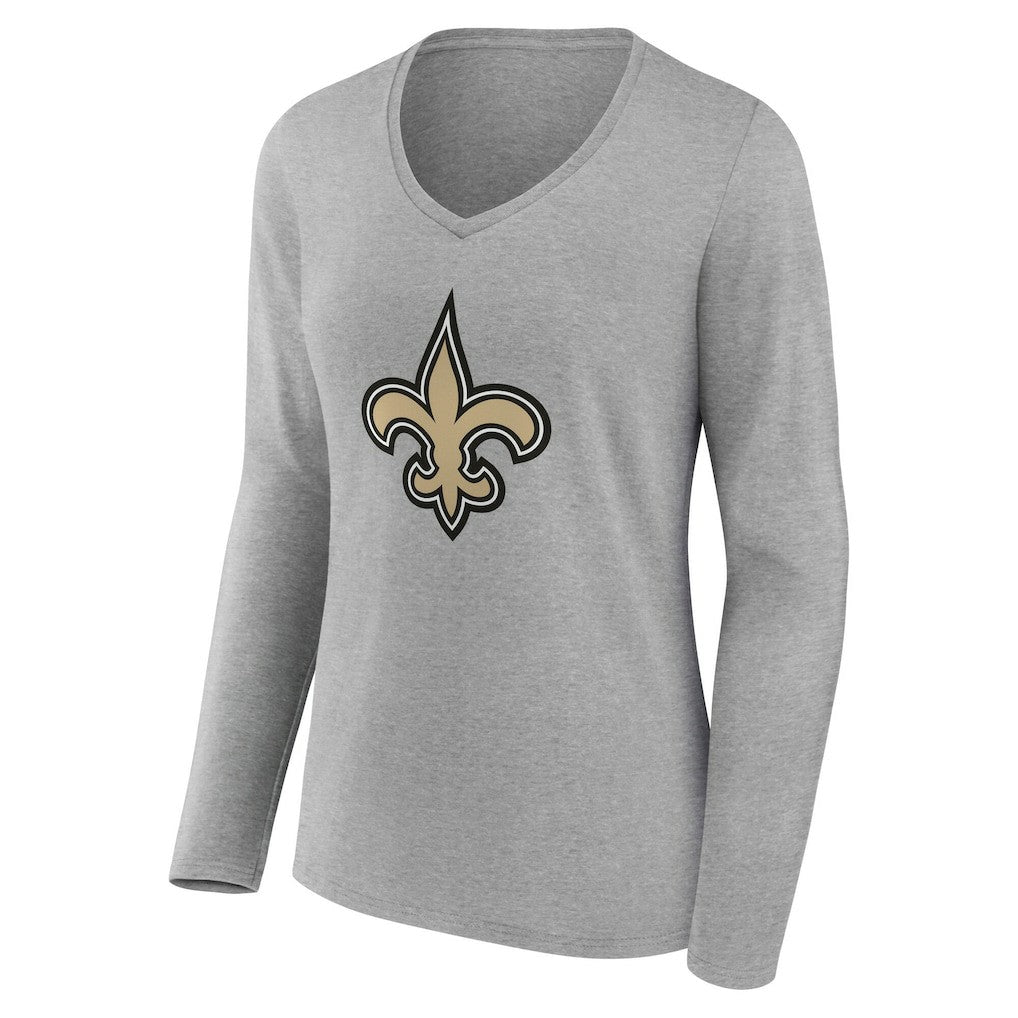 New Orleans Saints Women's Team Authentic Personalized Name & Number Long Sleeve V-Neck T-Shirt | NFL New