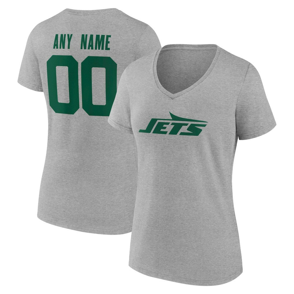 New York Jets Women's Team Authentic Personalized Name & Number V-Neck T-Shirt | NFL On sale