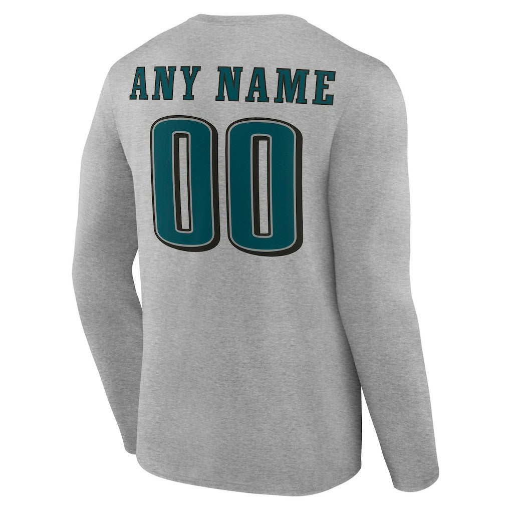 Philadelphia Eagles Team Authentic Personalized Name & Number Long Sleeve T-Shirt | NFL New