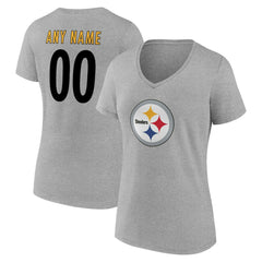 Pittsburgh Steelers Women's Team Authentic Personalized Name & Number V-Neck T-Shirt | NFL On sale