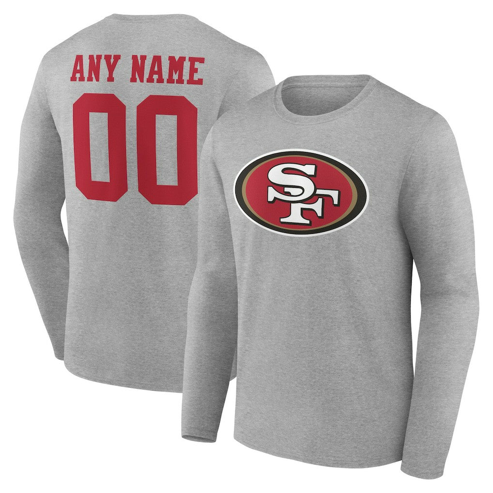 San Francisco 49ers Team Authentic Personalized Name & Number Long Sleeve T-Shirt | NFL Online