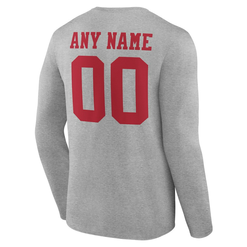San Francisco 49ers Team Authentic Personalized Name & Number Long Sleeve T-Shirt | NFL Online