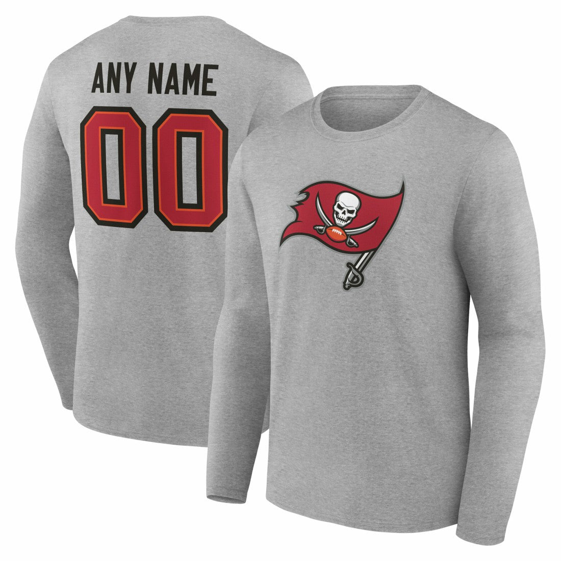 Tampa Bay Buccaneers Team Authentic Personalized Name & Number Long Sleeve T-Shirt | NFL Outlet