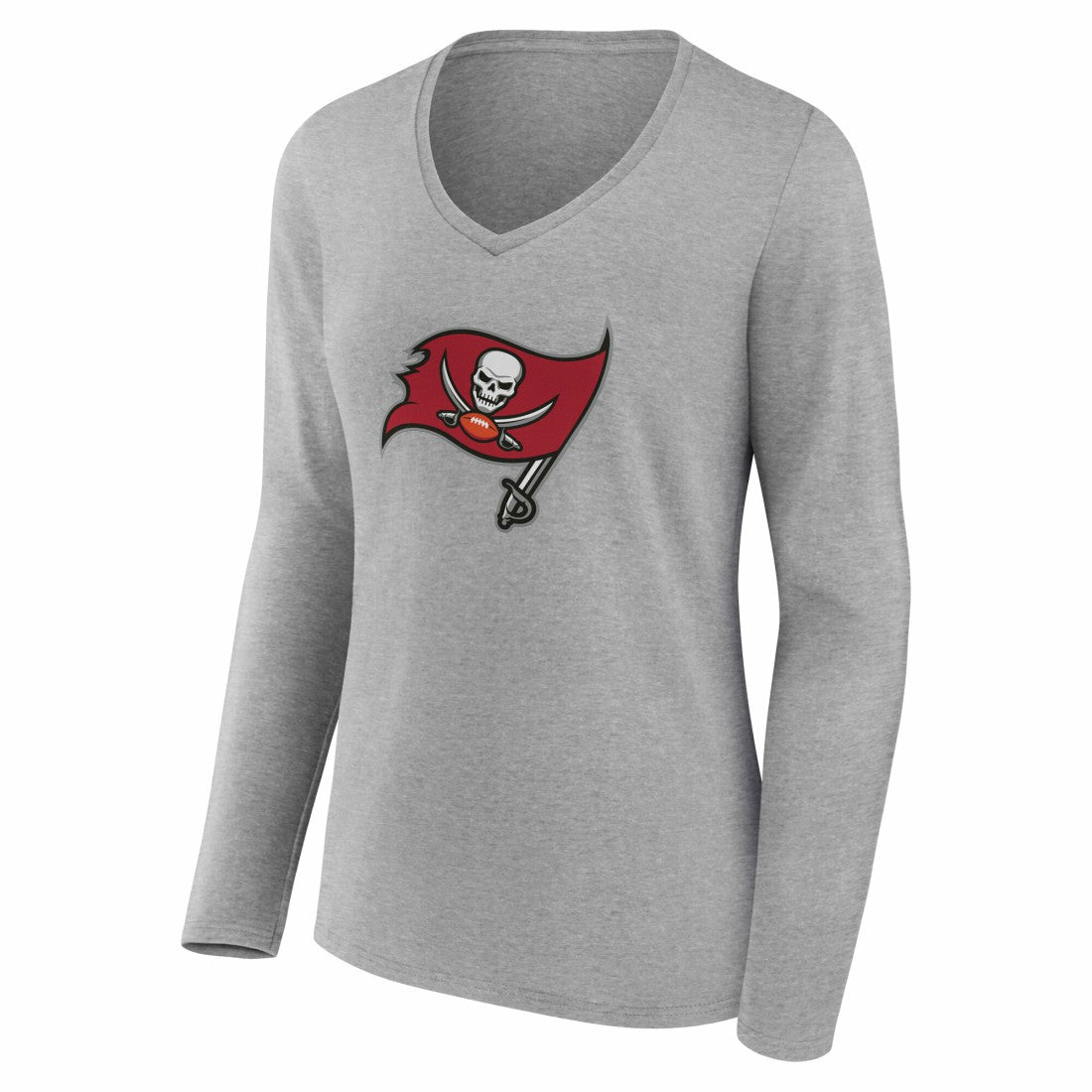 Tampa Bay Buccaneers Women's Team Authentic Personalized Name & Number Long Sleeve V-Neck T-Shirt | NFL Discount