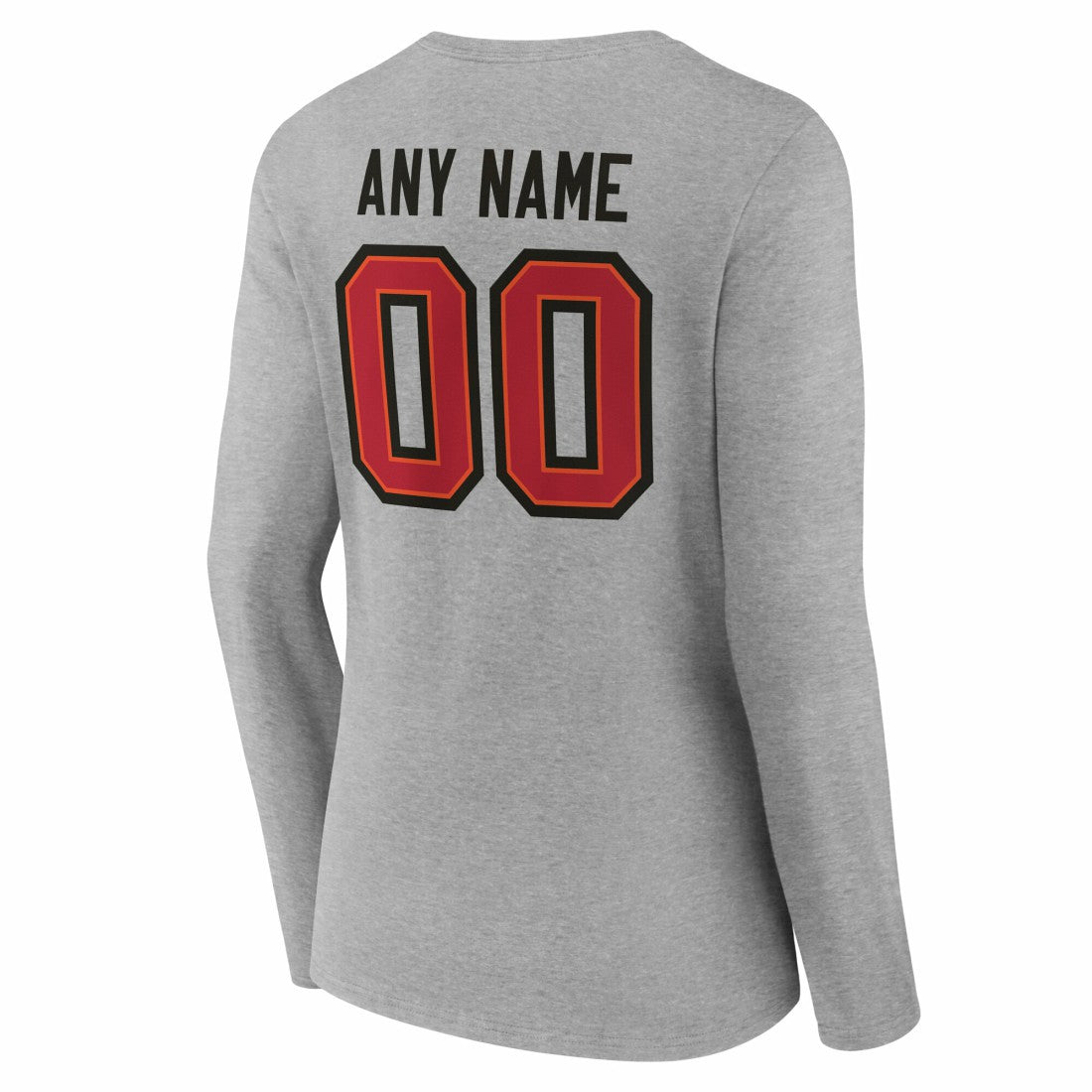 Tampa Bay Buccaneers Women's Team Authentic Personalized Name & Number Long Sleeve V-Neck T-Shirt | NFL Discount