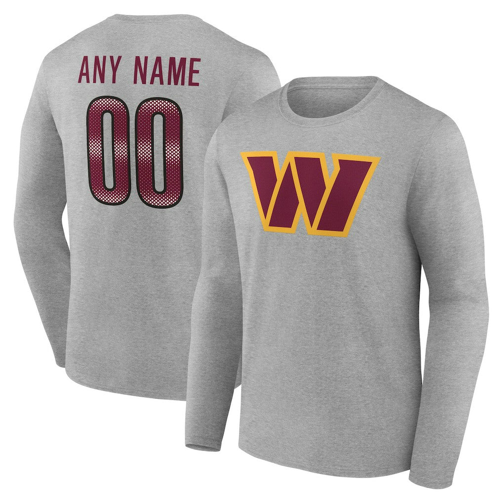 Washington Commanders Team Authentic Personalized Name & Number Long Sleeve T-Shirt | NFL Hot