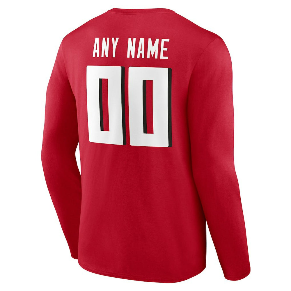 Atlanta Falcons Team Authentic Personalized Name & Number Long Sleeve T-Shirt | NFL Sale